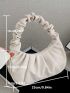 Minimalist Snap Button Ruched Bag
