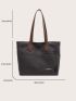Letter Graphic Shoulder Tote Bag