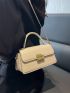 Crocodile Embossed Flap Square Bag