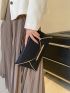 Crocodile Embossed Metal Decor Flap Envelope Bag