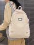 Letter Patch Decor Functional Backpack