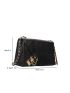 Mini Geometric Pattern Chain Flap Square Bag