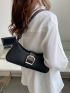 Buckle Decor Baguette Bag