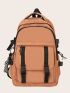 Two Tone Functional Backpack With Bag Charm