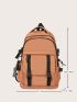 Two Tone Functional Backpack With Bag Charm