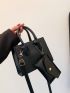 Mini Crocodile Embossed Square Bag With Coin Purse