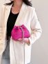 Mini Neon Pink Quilted Bucket Bag