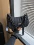 Quilted Chain Decor Baguette Bag