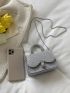 Mini Rhinestone Decor Flap Square Bag