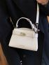 Mini Crocodile Embossed Twilly Scarf Decor Letter Print Square Bag