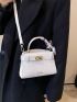 Mini Crocodile Embossed Twilly Scarf Decor Letter Print Square Bag