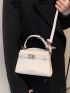 Mini Crocodile Embossed Twilly Scarf Decor Letter Print Square Bag