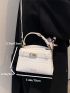 Mini Crocodile Embossed Twilly Scarf Decor Letter Print Square Bag