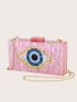 Graphic Pattern Chain Box Bag