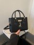 Minimalist Square Bag Mini Metal Decor Black