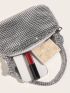 Rhinestone Decor Hobo Bag