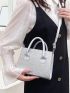 Mini Glitter Double Handle Square Bag