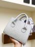 Mini Glitter Double Handle Square Bag
