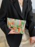 Colorblock Geometric Pattern Contrast Binding Square Bag