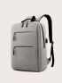 Men Minimalist Zip Front Backpack