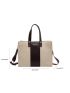 Letter Graphic Shoulder Tote Bag