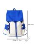 Men Two Tone Drawstring Design Casual Daypack