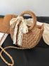 Twilly Scarf Decor Straw Bag