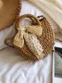 Twilly Scarf Decor Straw Bag