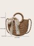 Twilly Scarf Decor Straw Bag
