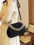 Minimalist Quilted Chain Handle Dome Bag