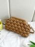 Minimalist Quilted Chain Handle Dome Bag