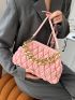 Minimalist Quilted Chain Handle Dome Bag