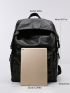Men Release Buckle Decor Functional Backpack