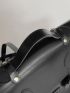 Men Buckle Decor Satchel Backpack