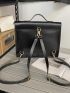 Men Buckle Decor Satchel Backpack