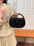 Bow Decor Double Handle Satchel Bag
