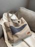 Letter Patch Decor Shopper Bag