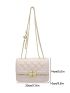 Mini Quilted Chain Flap Square Bag