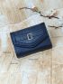 Crocodile Embossed Metal Decor Small Wallet