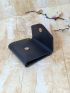 Crocodile Embossed Metal Decor Small Wallet