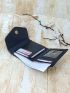 Crocodile Embossed Metal Decor Small Wallet