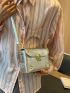 Mini Metallic Crocodile Embossed Flap Square Bag