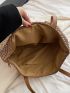 Stitch Detail Straw Bag