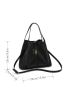 Twist Lock Design Pleated Embossed Top Handle Bag