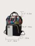 Tropical Pattern Studded Decor Classic Backpack, Mothers Day Gift For Mom
