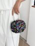 Sequin Decor Faux Pearl Beaded Chain Novelty Bag