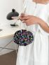 Sequin Decor Faux Pearl Beaded Chain Novelty Bag
