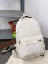 Men Letter Label Detail Laptop Backpack