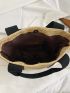 Two Tone Straw Bag Small Vacation Beach Bag