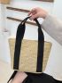 Two Tone Straw Bag Small Vacation Beach Bag